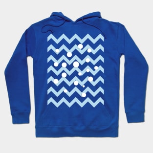 Light blue white Chevron pattern with Snowballs Hoodie